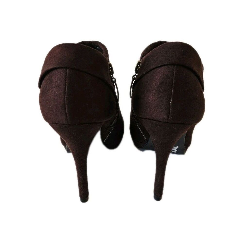 X-Appeal Brown Faux Suede Heeled Booties Boots Size 8 - Picture 5 of 7
